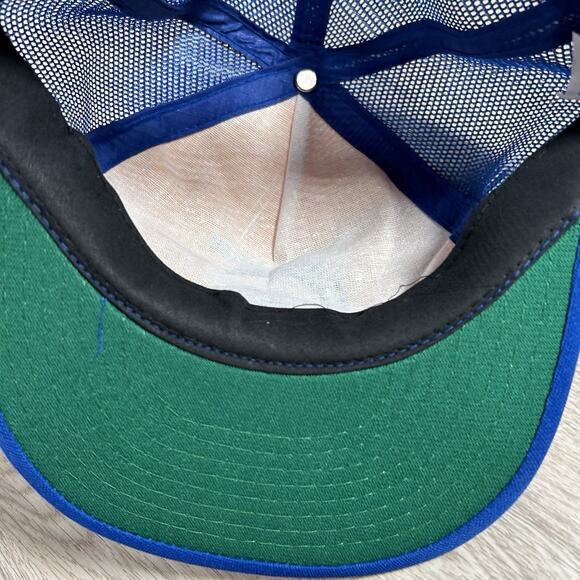 Vintage 1980s Los Angeles Rams Hat Snapback NFL Football Blue Yelow Trucker Cap - Picture 5 of 8